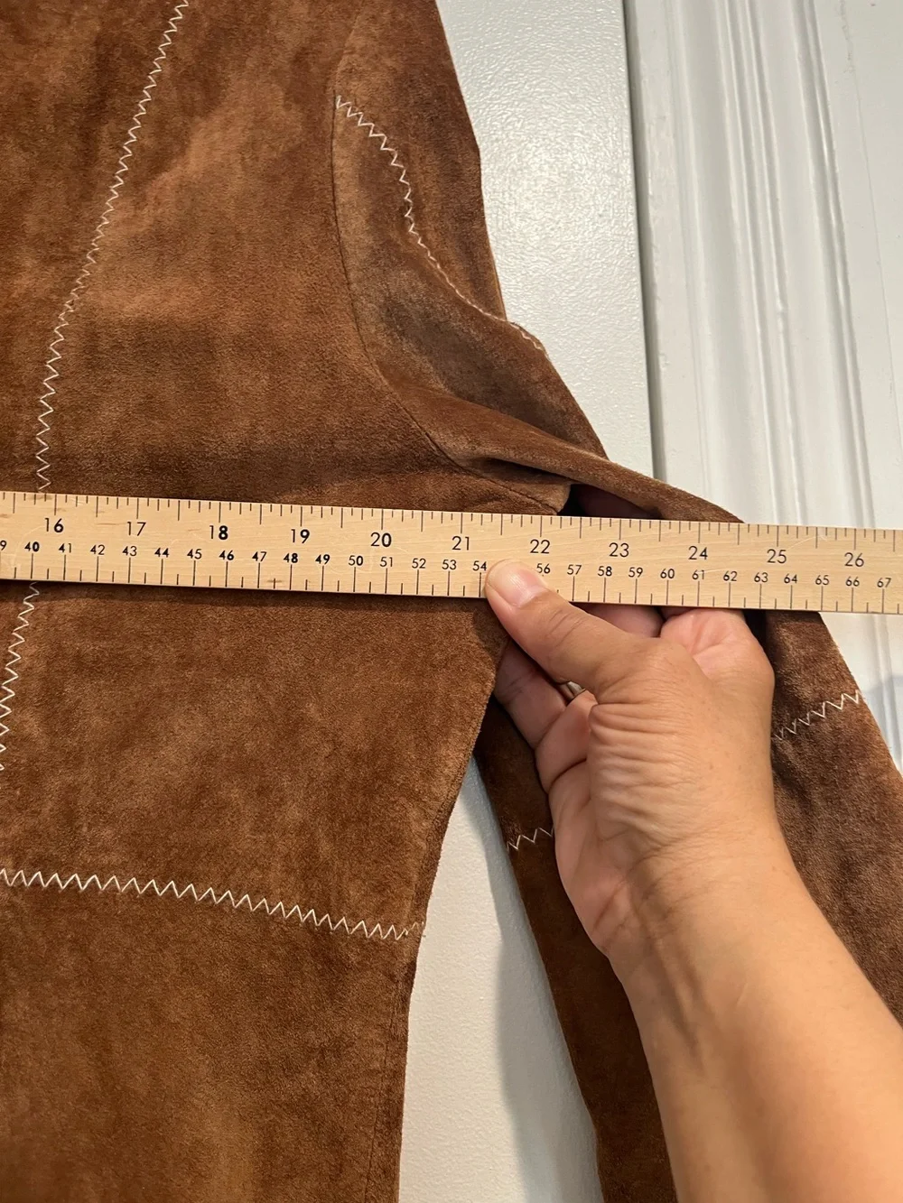 John Paul Richard Uniform Vintage Suede Button-Front Brown Coat Sz. 14 - Picture 8 of 11